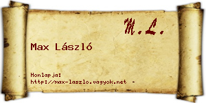 Max László névjegykártya
